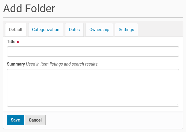 adding folders add form