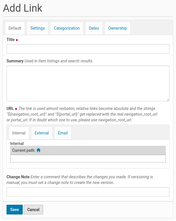 adding links add form