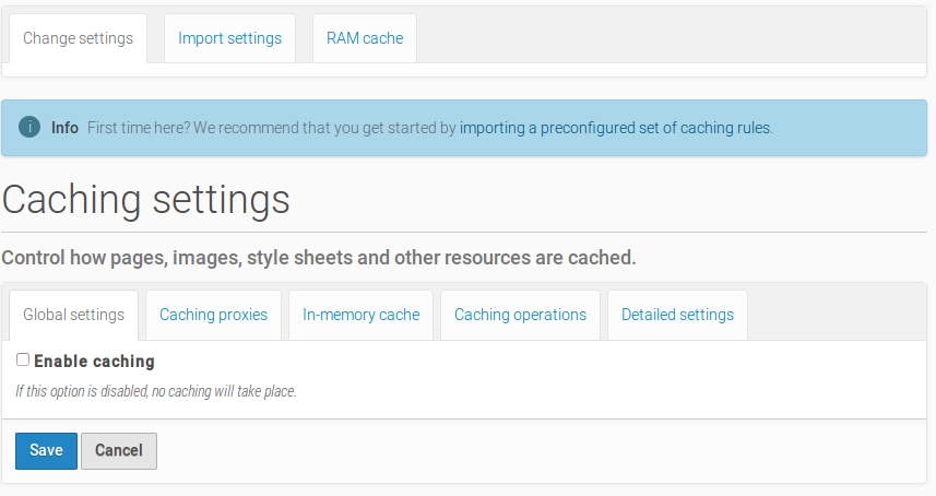 caching setup