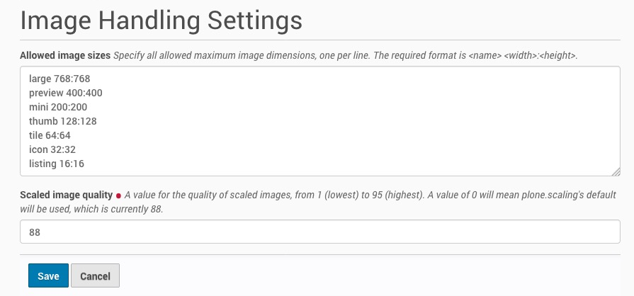 image handling control panel