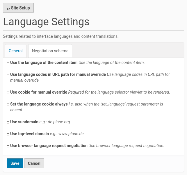 language negotiation