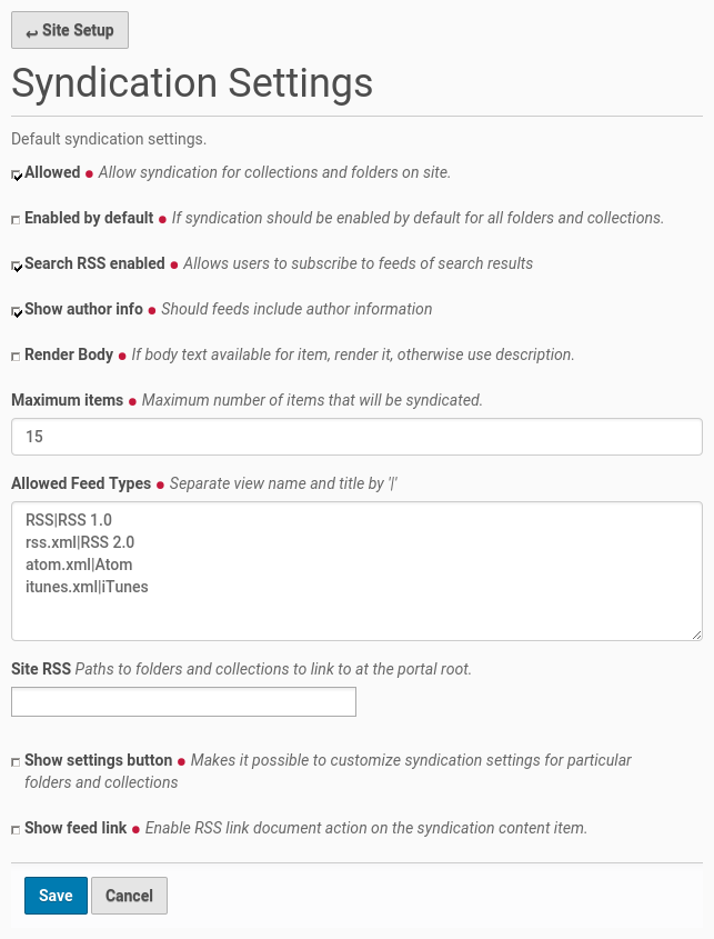 syndication setup