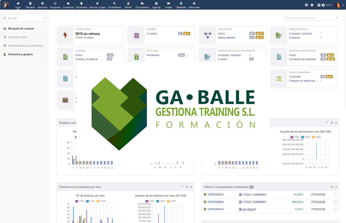 ERP CRM Dolibarr: Ga∙Balle Gestiona Training