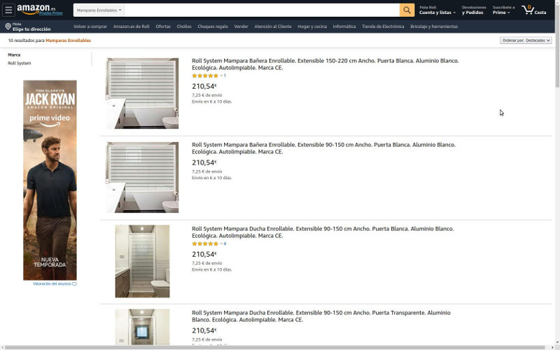 Mamparas Enrollables Amazon Europa (Barcelona)