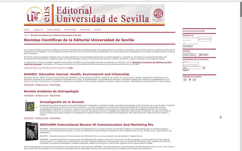 OJS Revistas Científicas Universidad Sevilla