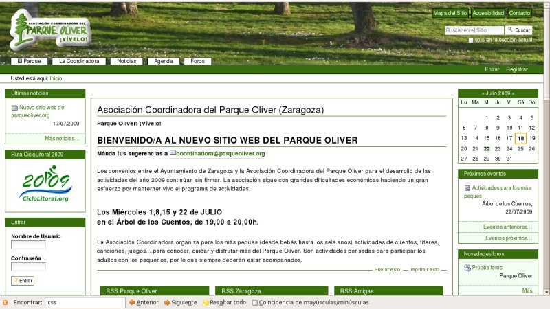 Nuevo Plone para ParqueOliver.org