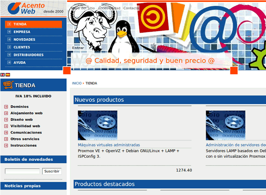 Tienda electrónica de Acento Web
